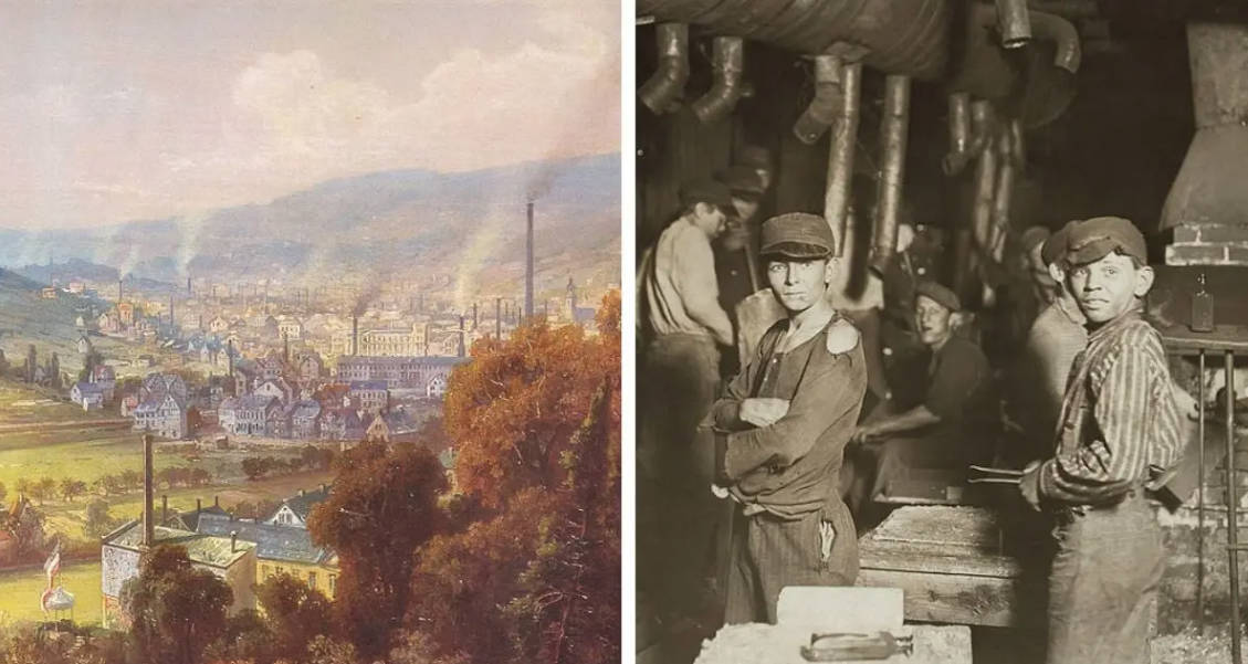 Industrial Revolution Factory Scene